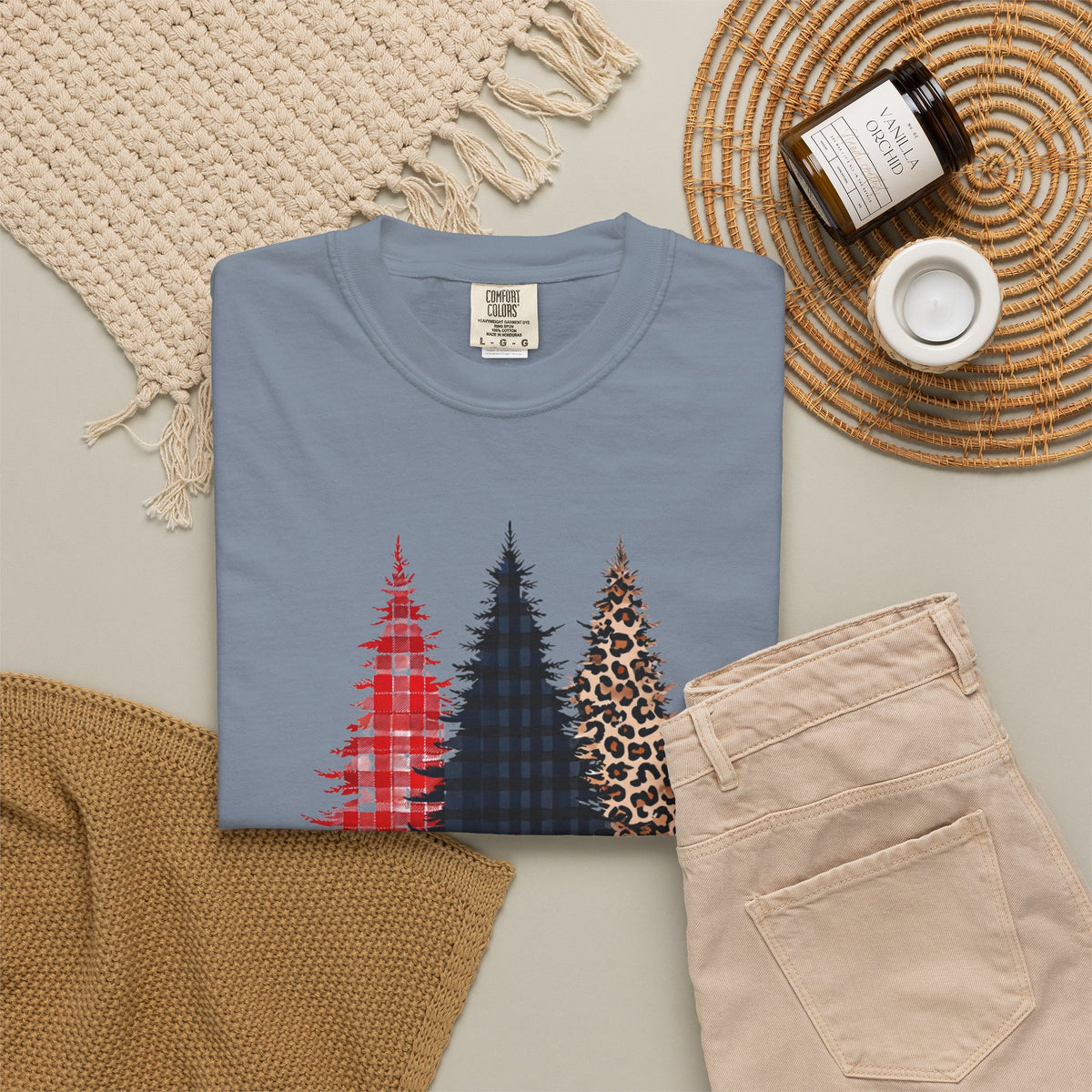 Buffalo Plaid & Leopard Christmas Trees T-Shirt | Merry Christmas