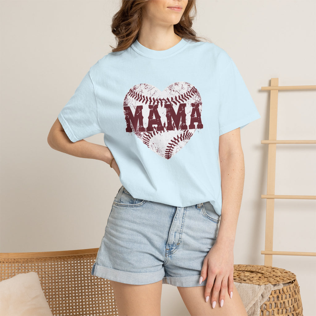 Baseball Heart MAMA T-shirt | Mom Softball Mom Tee
