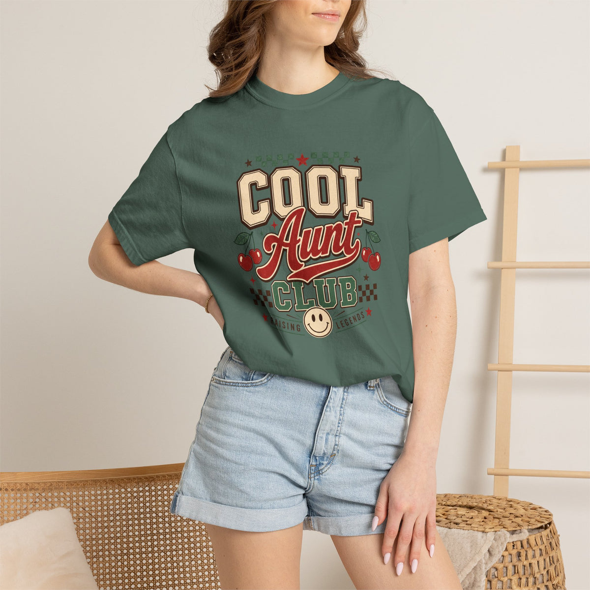 Cool Aunt Club T-Shirt | Retro Cherry Smile Graphic Tee