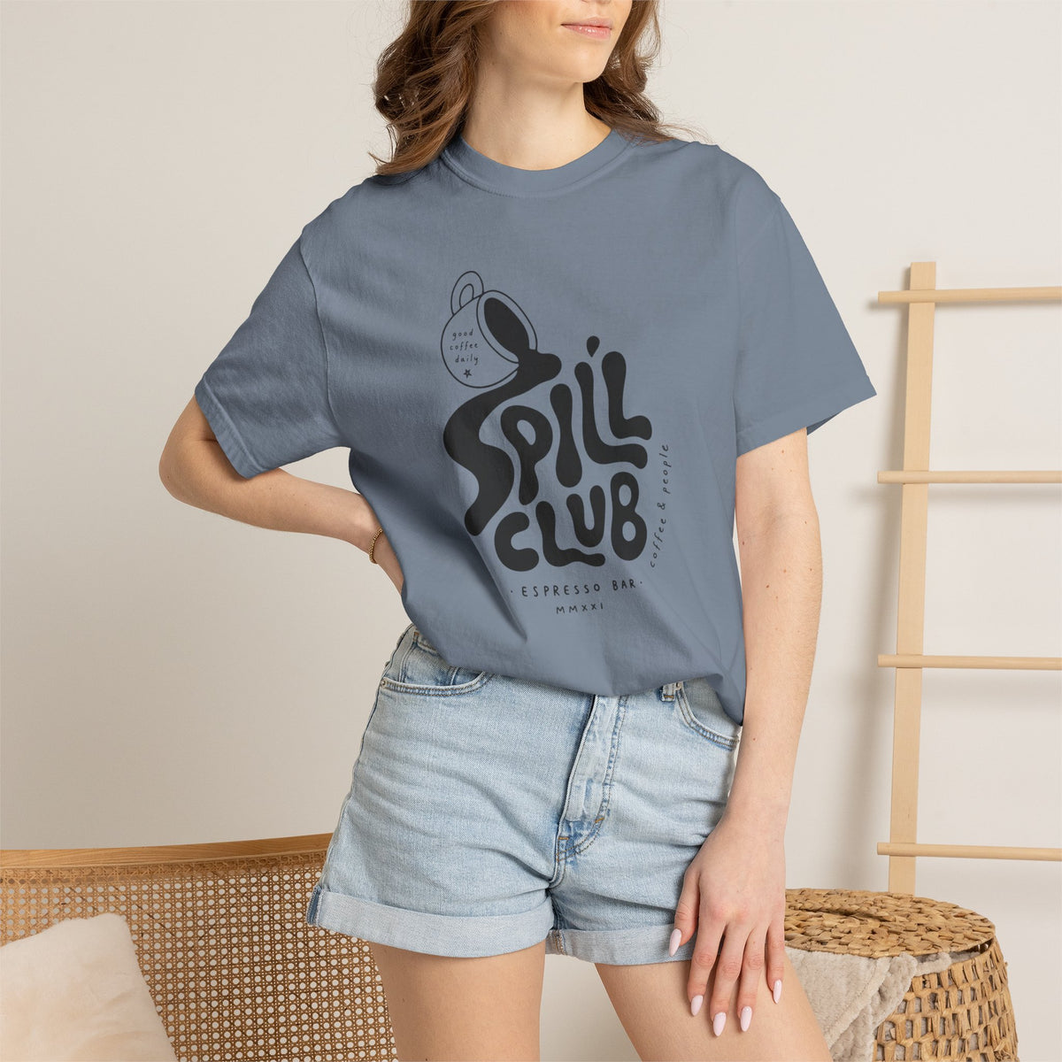 Spill Club coffee logo T-shirt | Retro drip graphic