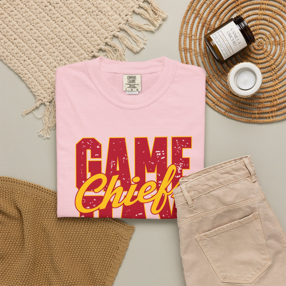Game Day Chiefs T-shirt | Football Fan Tee, Red & Gold Sport Design