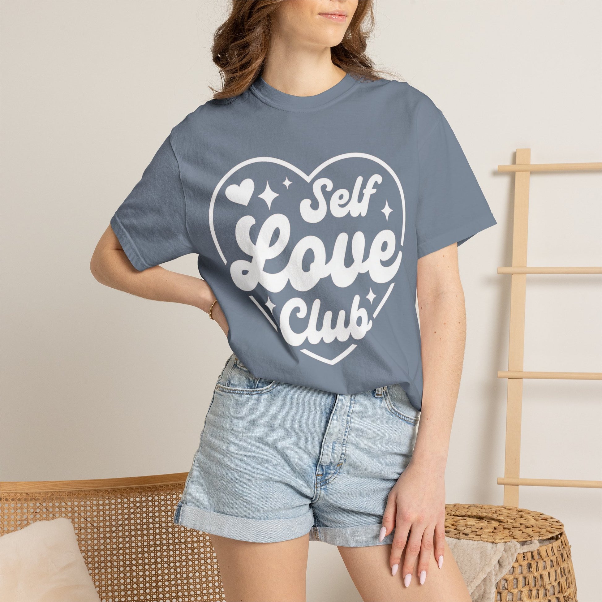 Self Love Club T-shirt | Heart Graphic, Positive Message