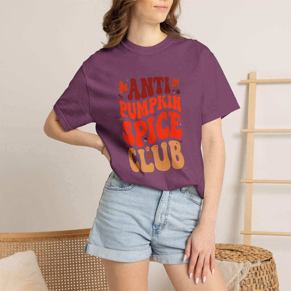 Anti Pumpkin Spice Club T-shirt | Retro Fall Graphic