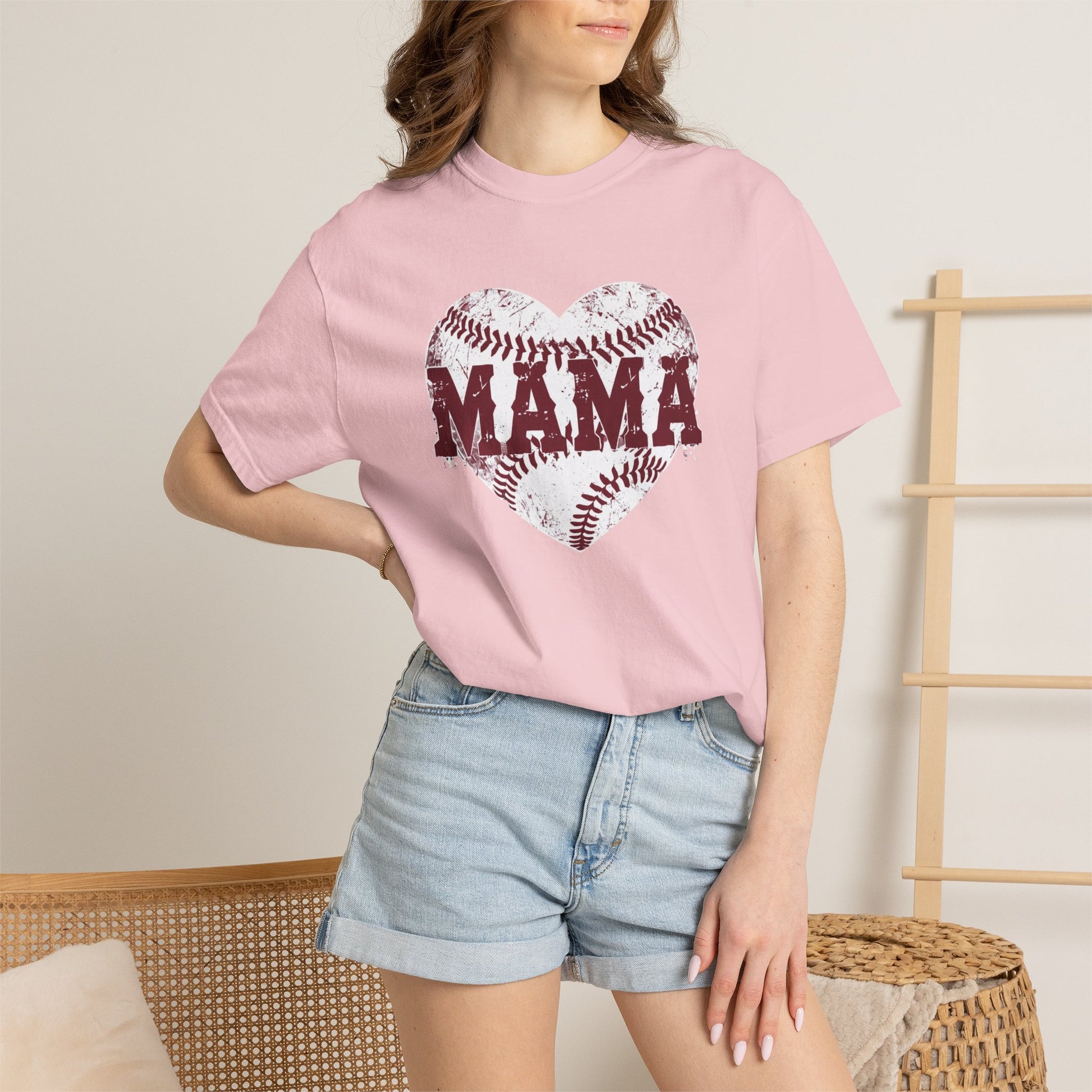 Baseball Heart MAMA T-shirt | Mom Softball Mom Tee