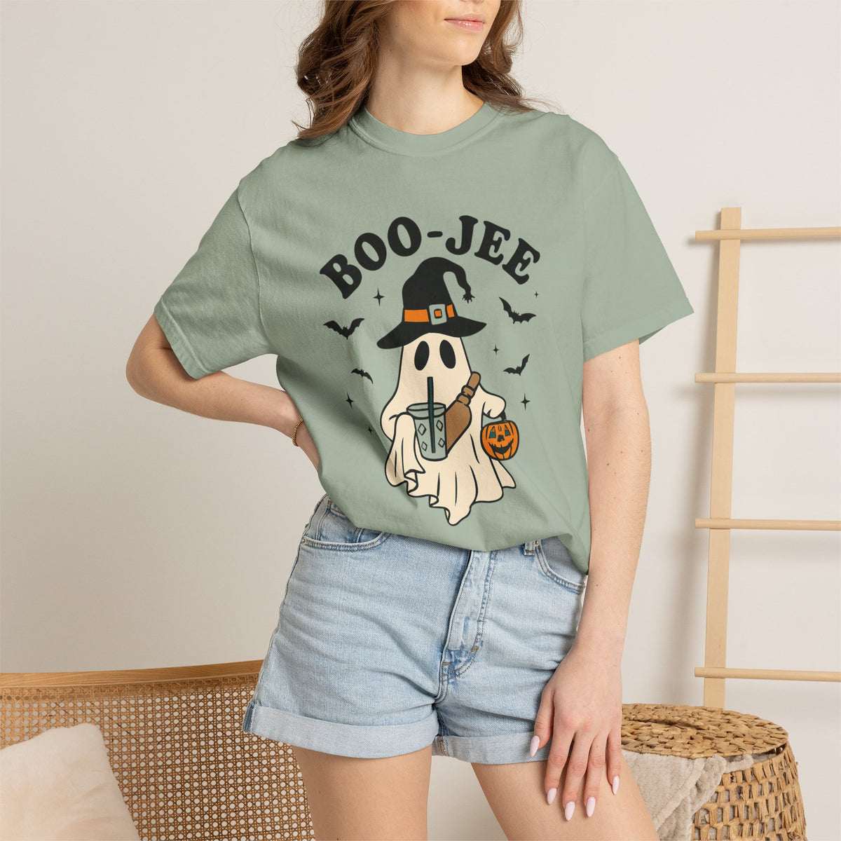 Boo-Jee Ghost Witch T-shirt | Halloween Ghost Illustration