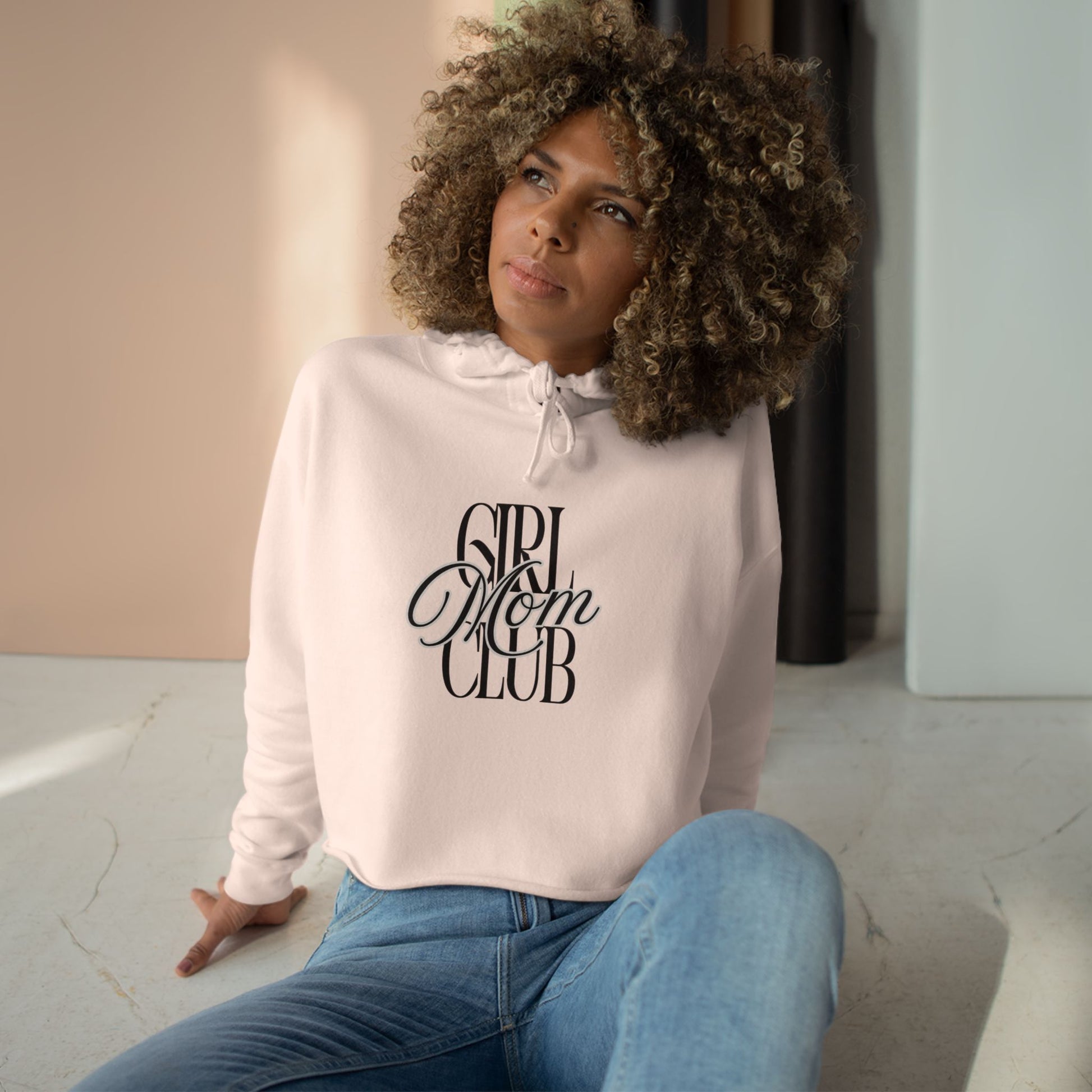 Girl Mom Club | Crop Hoodie