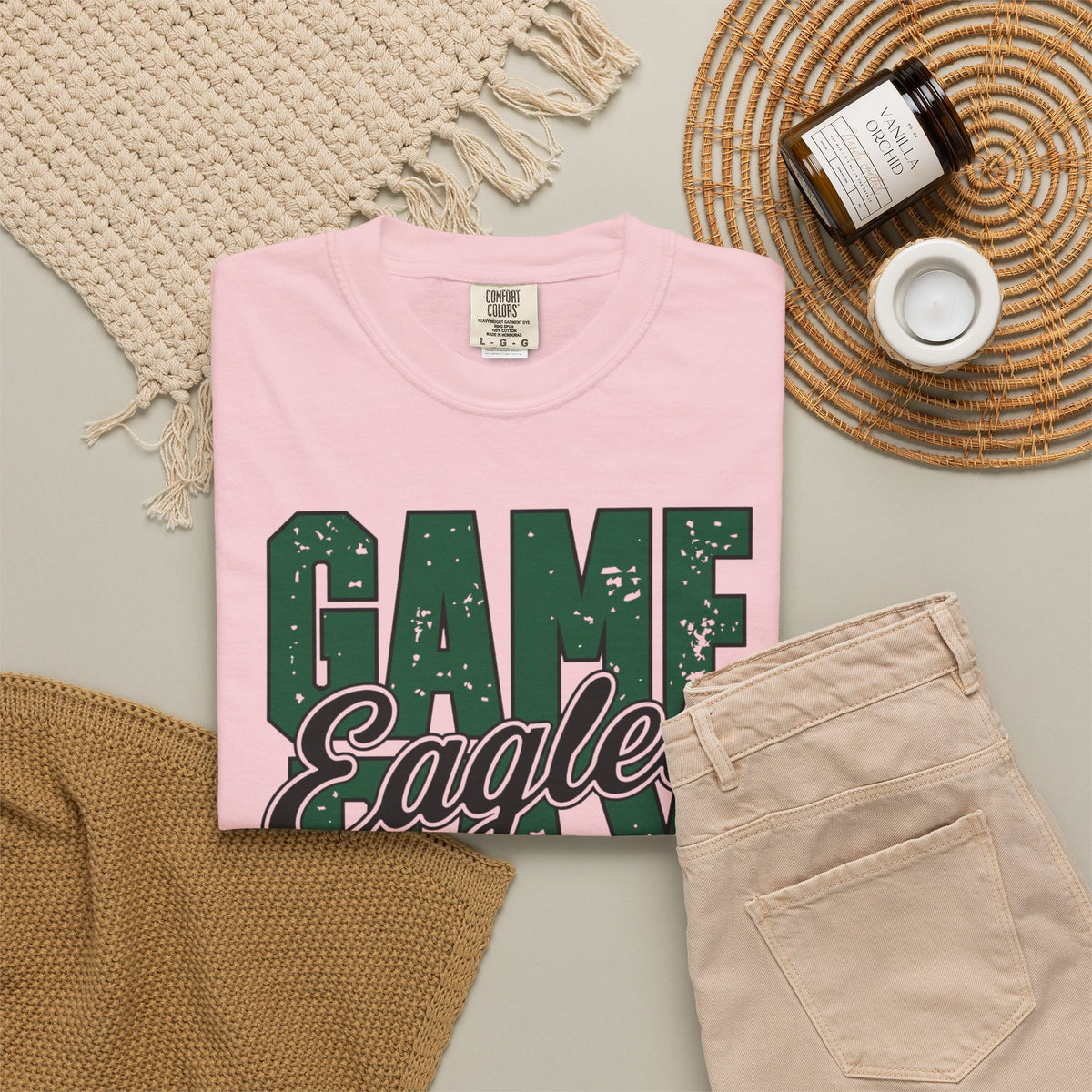 Game Day Eagles T-shirt | Vintage Green Lettering