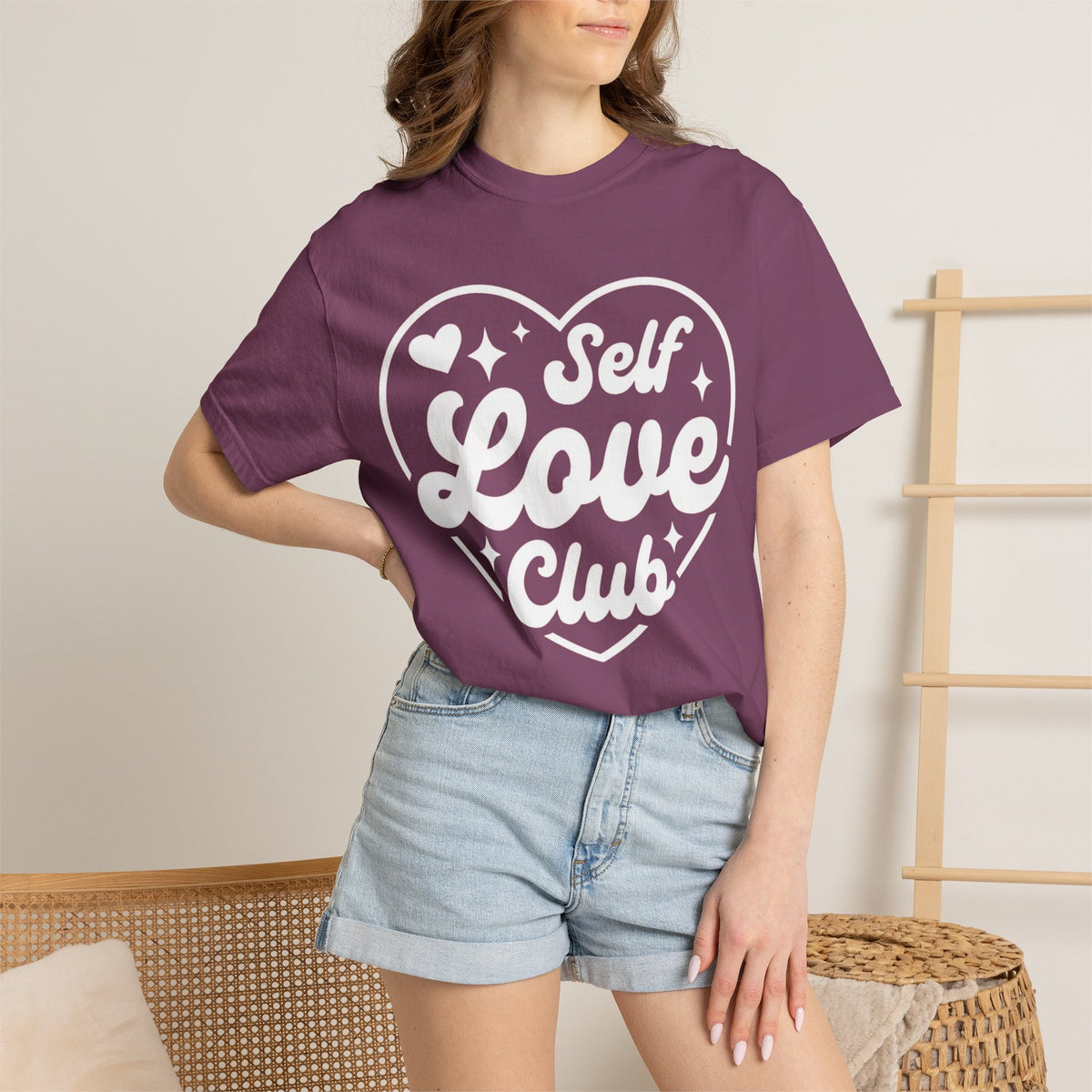 Self Love Club T-shirt | Heart Graphic, Positive Message