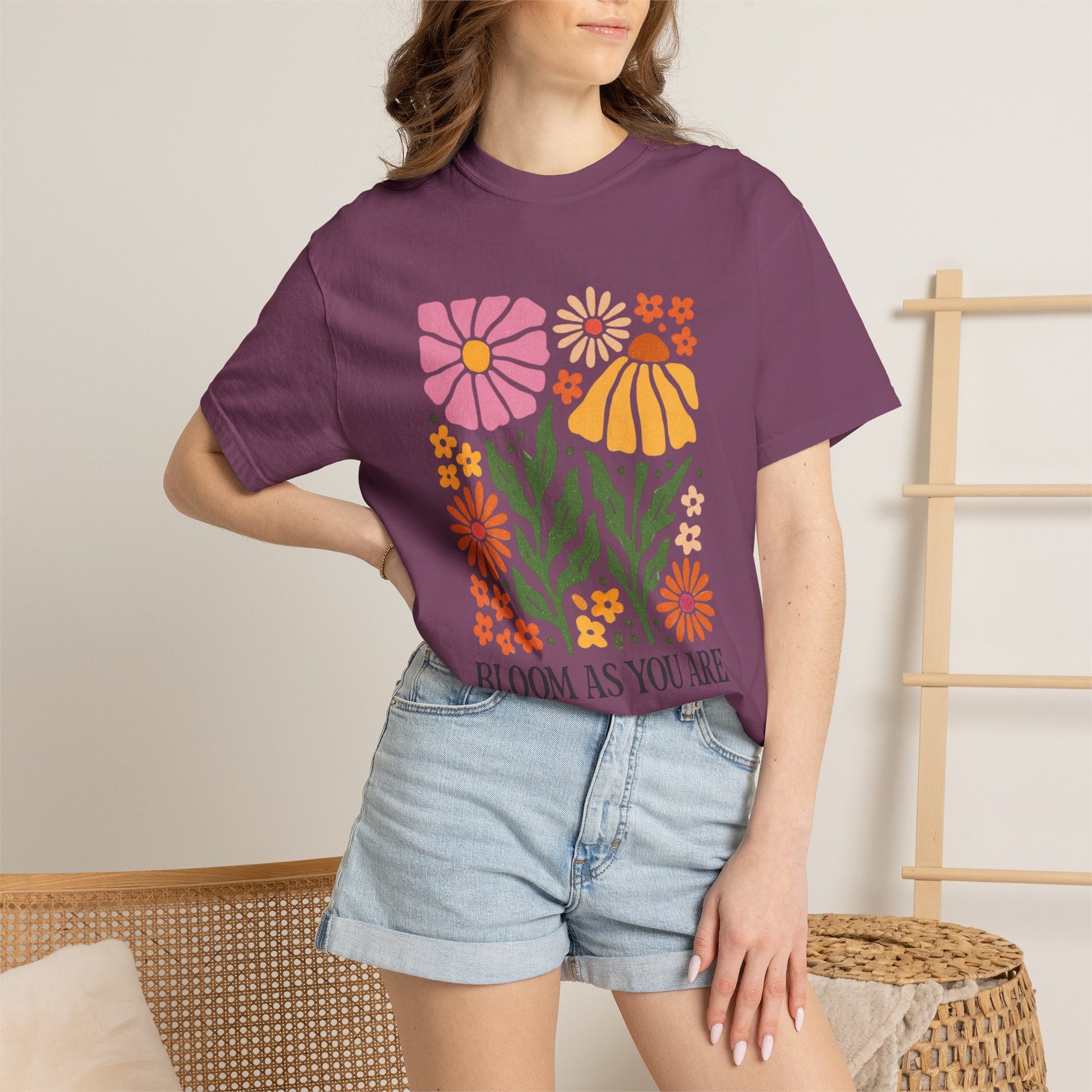 Bloom As You Are floral print T-Shirt | retro flower graphic