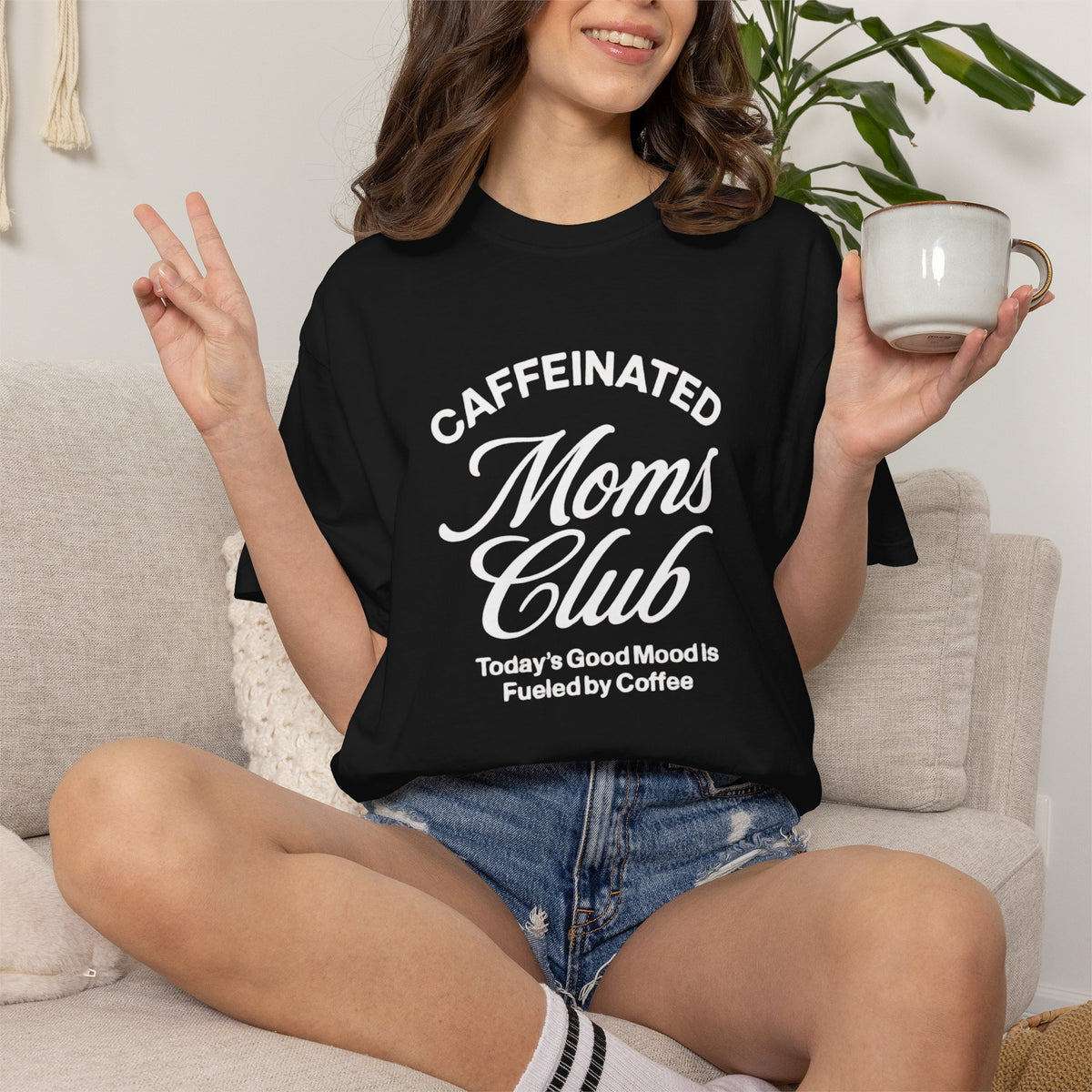 Caffeinated Moms Club T-shirt | Coffee Mom Shirt, Mommy Coffee Tee