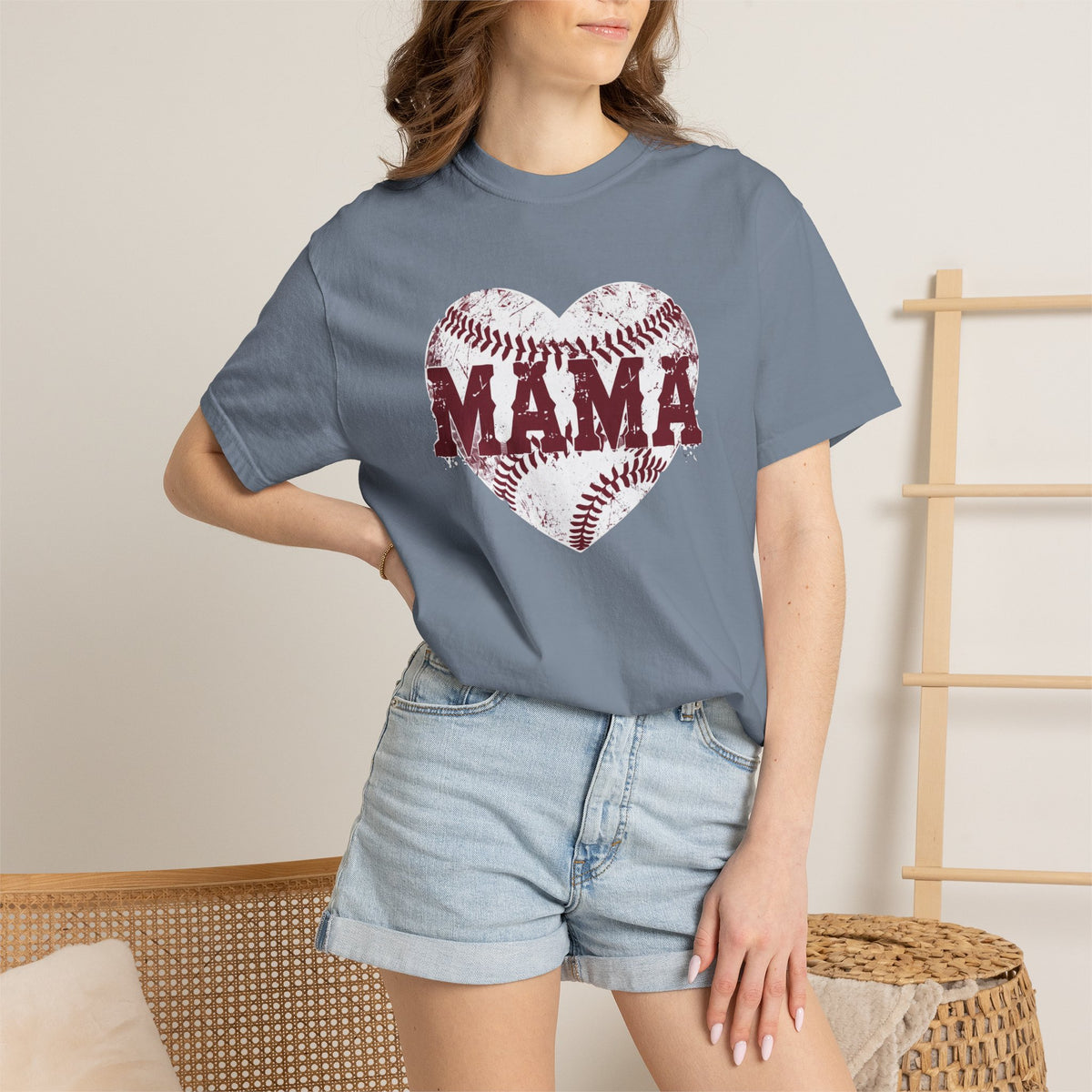 Baseball Heart MAMA T-shirt | Mom Softball Mom Tee