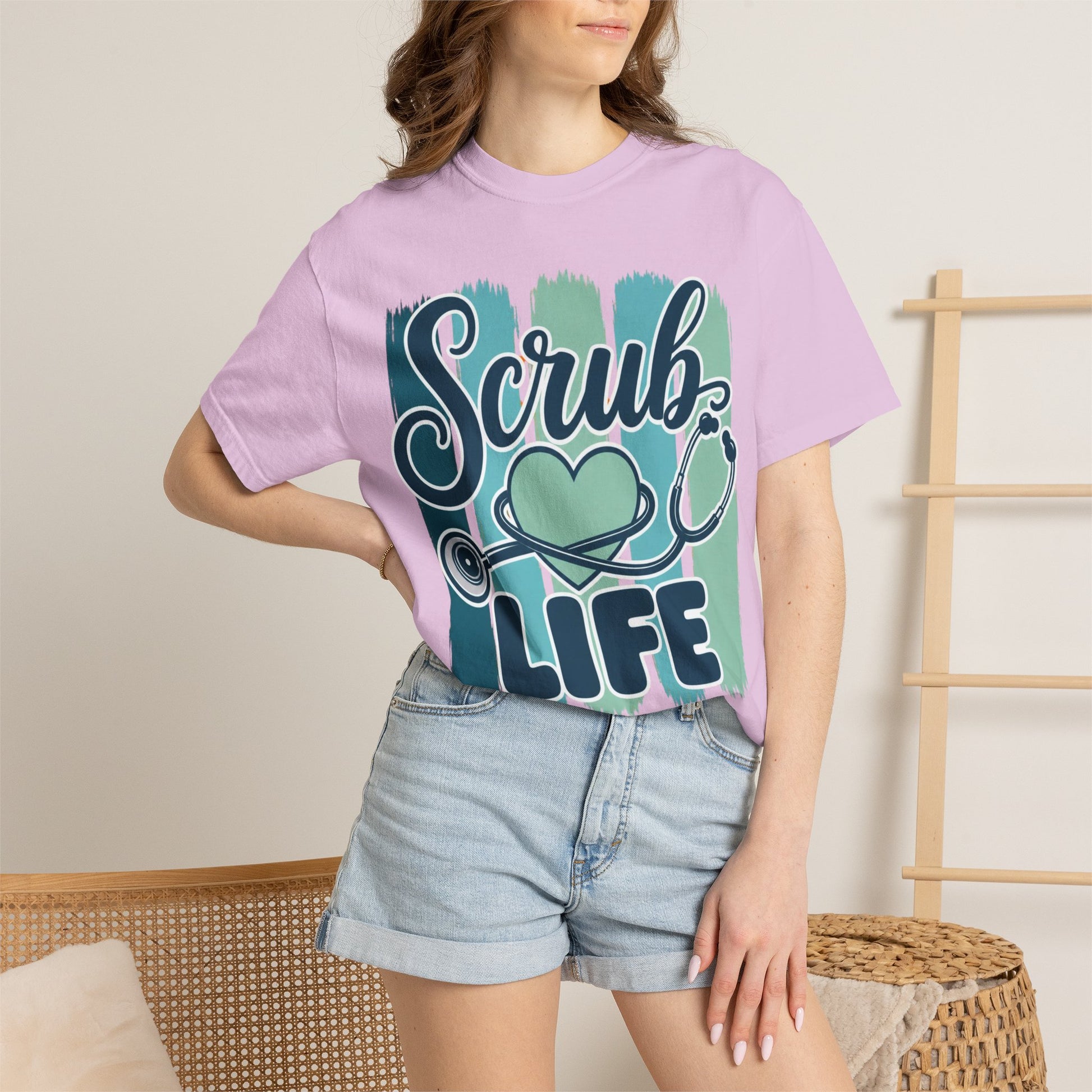 Scrub Life stethoscope heart T-shirt | Nurse medical healthcare tee