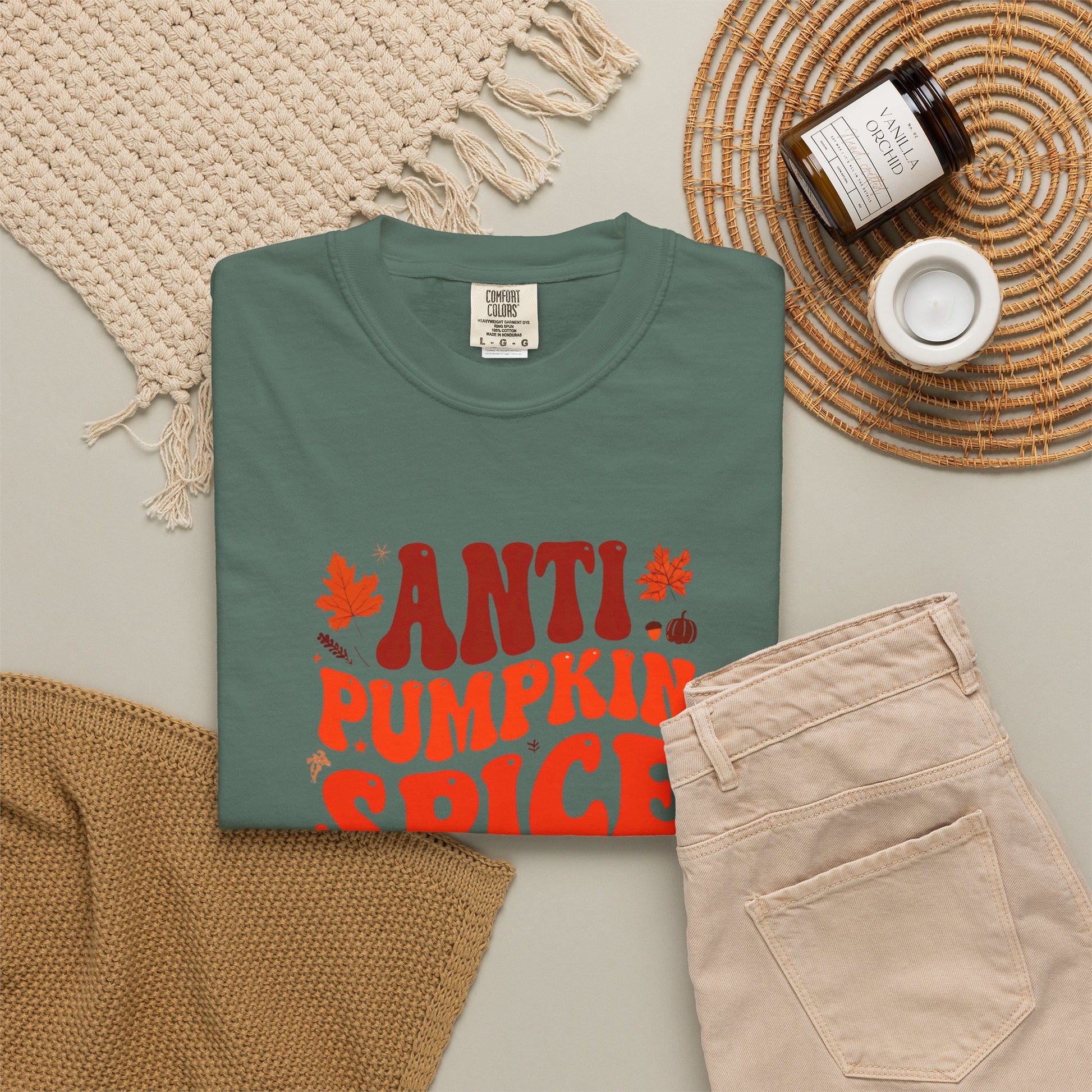 Anti Pumpkin Spice Club T-shirt | Retro Fall Graphic