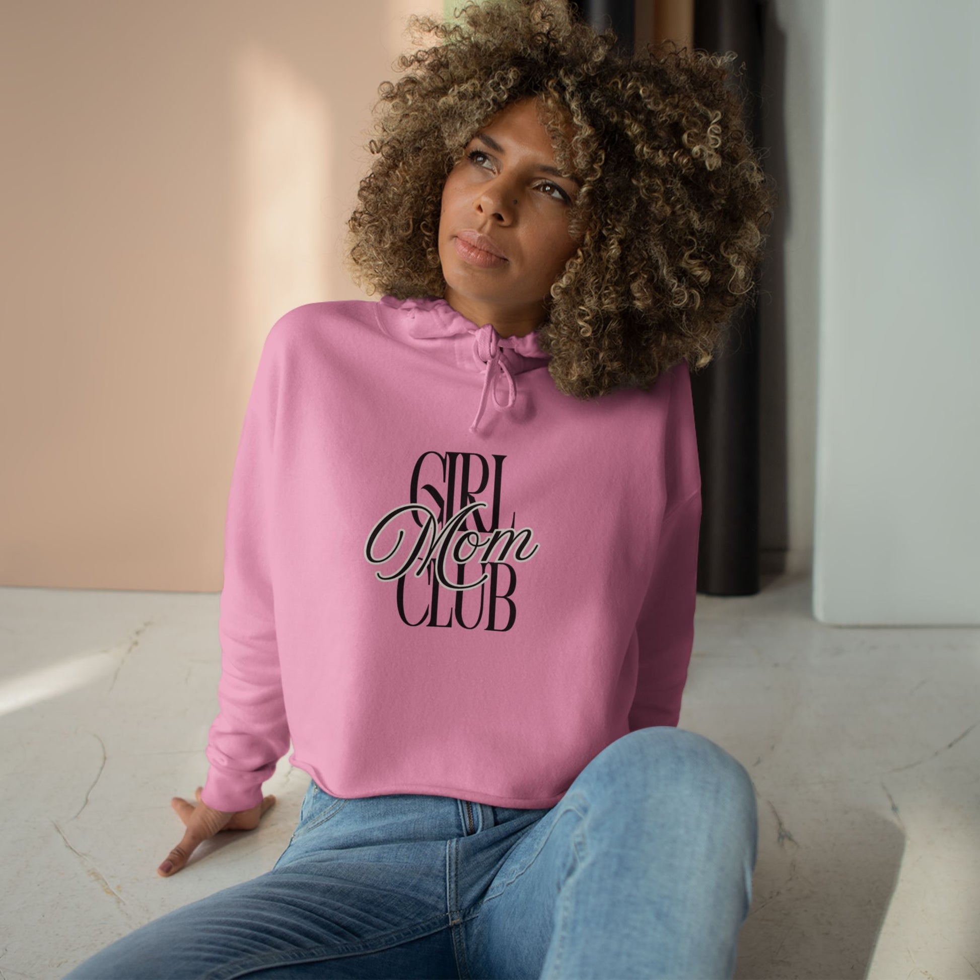 Girl Mom Club | Crop Hoodie
