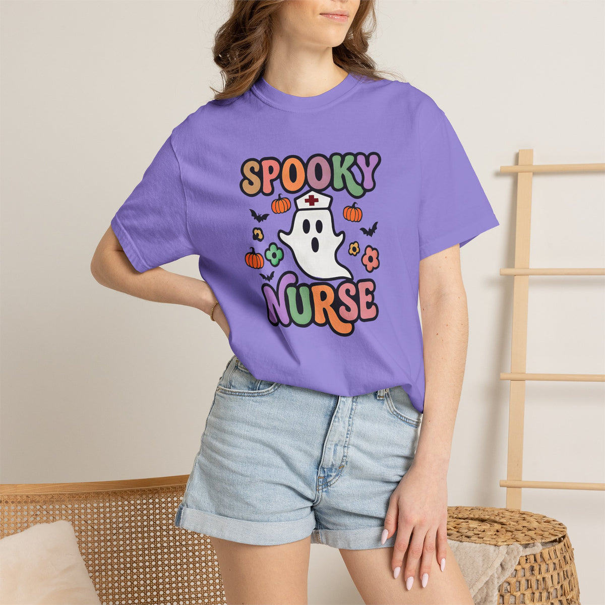 Spooky Nurse T-Shirt — Cute Halloween Ghost Nurse Tee for Nurses