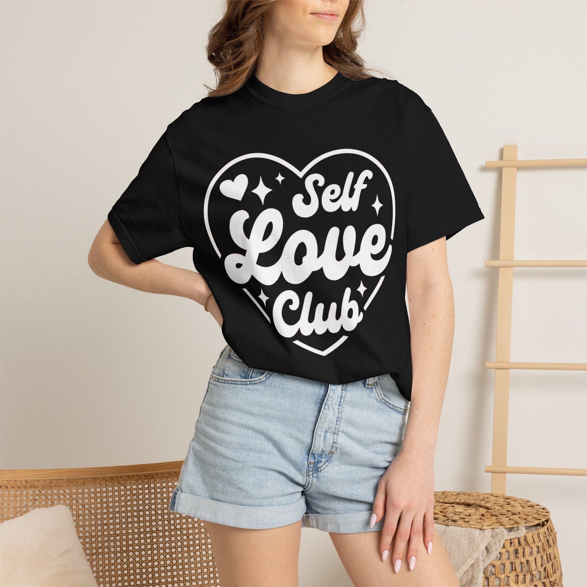 Self Love Club T-shirt | Heart Graphic, Positive Message