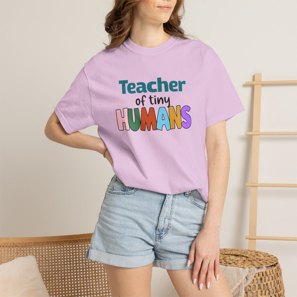 Teacher of Tiny Humans T-shirt | Cute Colorful Teacher Tee